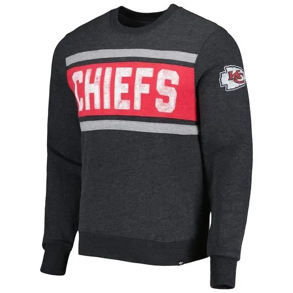 Kansas City Men's '47 Heathered Kansas City Chiefs Bypass Tribeca Pullover Sweat - Picture 8 of 10